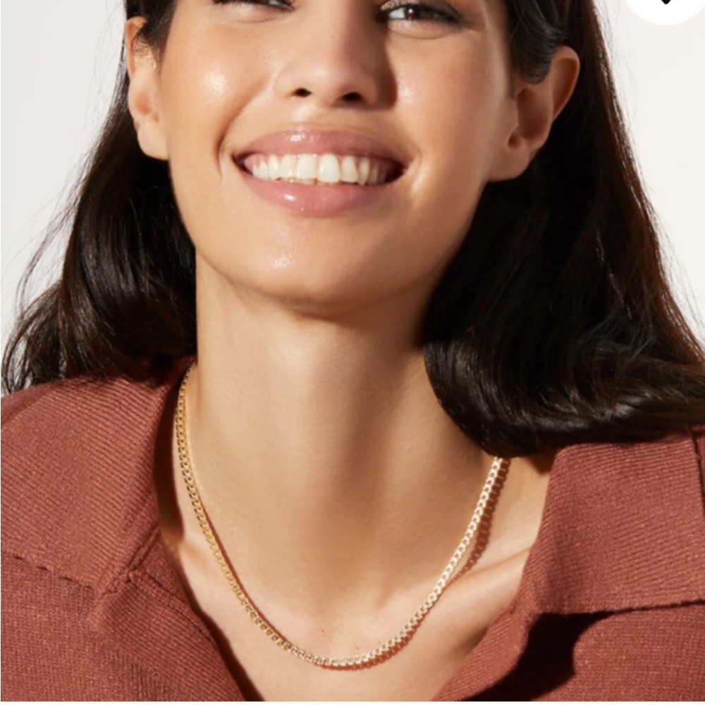 Ana Luisa Shae Box Chain Necklace 14k Gold Dipped